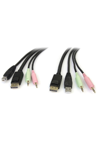 Obrázok pre StarTech.com DP4N1USB6 KVM kabel Černá 1,829 m