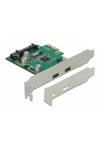 Obrázok pre DeLOCK PCI Express x1 Card to 2 x external SuperSpeed USB (USB 3.2 Gen 1) USB Type-C™ female karta/adaptér rozhraní Interní USB 3.2 Gen 1 (3.1 Gen 1)