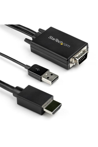 Obrázok pre StarTech.com VGA2HDMM2M adaptér k video kabelům 2 m USB Type-A + VGA (D-Sub) HDMI Typ A (standardní) Černá