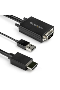 Obrázok pre StarTech.com VGA2HDMM2M adaptér k video kabelům 2 m USB Type-A + VGA (D-Sub) HDMI Typ A (standardní) Černá