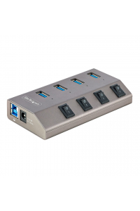 Obrázok pre StarTech.com 5G4AIBS-USB-HUB-EU rozbočovač rozhraní USB 3.2 Gen 1 (3.1 Gen 1) Type-B 5000 Mbit/s Šedá