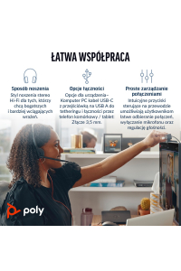 Obrázok pre HP Poly Stereofonní náhlavní souprava Poly Blackwire 3225 USB-C + 3,5mm konektor + adaptér USB-C/A