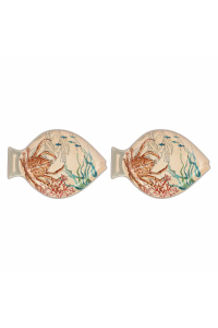 Obrázok pre Set of 2 Sea Life melamine fish plates - 33 x 23 cm