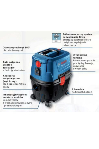 Obrázok pre BOSCH VACUUM CLEANER 1100W 15L GAS 15 PS AUTOMATIC POWER SOCKET