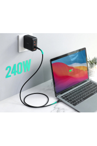 Obrázok pre AUKEY CB-SCC241 USB-C Power Delivery PD 240W 5A 20V 1m Nylon Černá