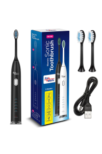 Obrázok pre Promedix sonic toothbrush, black color, 5 modes, timer, level indicator battery, 2 ends, USB cable, P