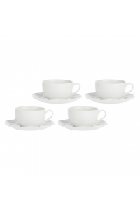 Obrázok pre Set of 4 cups with saucer Villadeifiori - White, 450 ml