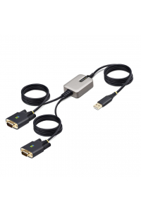 Obrázok pre StarTech.com 2P6FFC-USB-SERIAL kabelová redukce USB-A 2 x DB-9 RS-232 Černá, Šedá