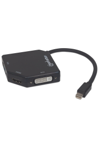 Obrázok pre Manhattan 207720 adaptér k video kabelům 0,25 m Mini DisplayPort DVI-I + VGA (D-Sub) + HDMI Černá