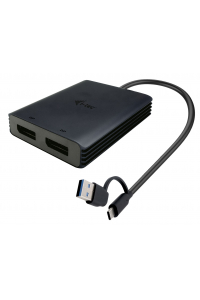 Obrázok pre i-tec CADUAL4KDP adaptér k video kabelům 0,27 m USB Type-A/USB Type-C 2 x DisplayPort Černá