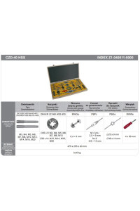 Obrázok pre ZESTAW NARZEDZI DO GWINTOWANIA M3-M20 HSS CZD-40