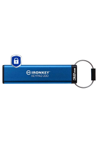 Obrázok pre Kingston Technology IronKey Keypad 200 USB paměť 32 GB USB Typ-A 3.2 Gen 1 (3.1 Gen 1) Modrá