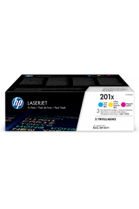 Obrázok pre HP 201X Trojbalení originálních tonerových kazet LaserJet, azurová/purpurová/žlutá