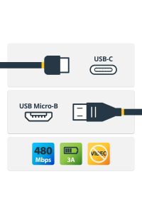 Obrázok pre StarTech.com USB2CUB2M USB kabel USB 2.0 2 m USB C Micro-USB B Černá