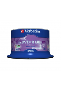 Obrázok pre Verbatim DVD+R Double Layer 8x Matt Silver 50pk Spindle 8,5 GB DVD+R DL 50 kusů