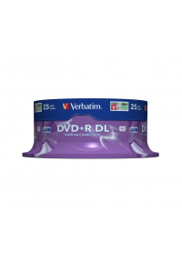 Obrázok pre Verbatim DVD+R Double Layer 8x Matt Silver 25pk Spindle 8,5 GB DVD+R DL 25 kusů