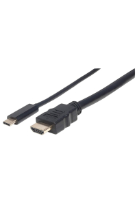 Obrázok pre Manhattan 152235 adaptér k video kabelům 1 m USB typu C HDMI Typ A (standardní) Černá