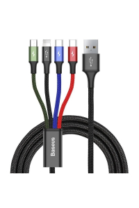 Obrázok pre Kabel USB Baseus Fast 4v1 2xUSB-C / Lightning / Micro 3,5A 1,2 m (černý)