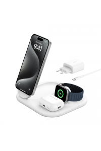 Obrázok pre Belkin BoostCharge Sluchátka, Chytrý telefon, Chytré hodinky Bílá USB Bezdrátové nabíjení Rychlé nabíjení Vnitřní