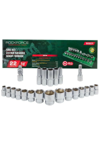 Obrázok pre ROCKFORCE SHORT 6-POINT SOCKETS. 22pcs.1/2