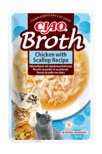 Obrázok pre INABA Ciao Broth Chicken & Scallop - pamlsek pro kočky - 40g