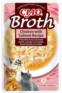 Obrázok pre INABA Ciao Broth Chicken & Salmon - pamlsek pro kočky - 40g