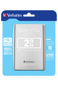 Obrázok pre Verbatim Store 'n' Go externí pevný disk 2,05 TB 5400 ot/min Micro-USB B 3.2 Gen 1 (3.1 Gen 1) Stříbrná