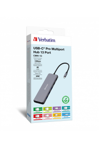 Obrázok pre Verbatim CMH-13 USB typu C 10000 Mbit/s Stříbrná