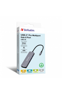 Obrázok pre Verbatim CMH-08 USB typu C 5000 Mbit/s Stříbrná