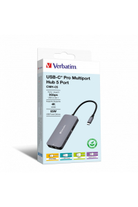 Obrázok pre Verbatim CMH-05 USB typu C 5000 Mbit/s Stříbrná