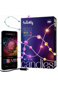 Obrázok pre Twinkly Candies LED osvětlení pro vánoční stromek TWKP100RGB-T 6 m 100 světel ve tvaru perel