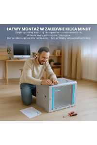 Obrázok pre Extralink Racková skříň 9U 600x600 Šedá montovaná na zdi