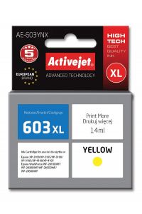 Obrázok pre Activejet Ink AE-603YNX (náhradní inkoust Epson 603XL T03A44; Supreme; 14 ml; žlutý)