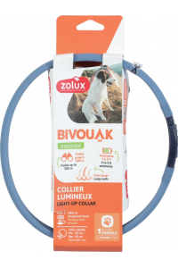 Obrázok pre ZOLUX Bivouak LED Silikonový modrý - obojek pro psa - 30-60 cm