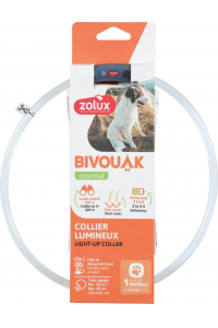 Obrázok pre ZOLUX Bivouak LED Silikonový transparentní modrý - obojek pro psa - 30-60 cm