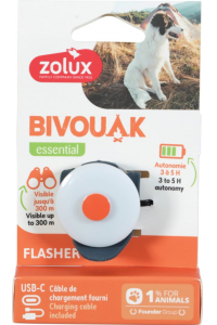 Obrázok pre ZOLUX Bivouak Svítící přívěsek na obojek LED USB modrý – adresa pro psa -  8,9x3,7x1,9 cm