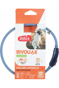 Obrázok pre ZOLUX Bivouak LED Silikonový modrý - obojek pro štěňata a malé psy - 20-40 cm