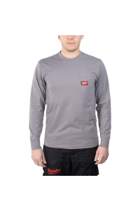 Obrázok pre MILWAUKEE LONG SLEEVE POCKET T-SHIRT - LIGHT GREY WTLSGR-S