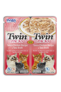 Obrázok pre INABA CAT Twin tuňák s kuřecím v bujónu – pochoutka pro kočky – 2x40g