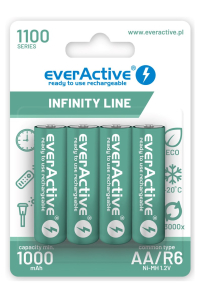 Obrázok pre Rechargeable batteries everActive Ni-MH R6 AA 1100 mAh Infinity Line - 4 pieces