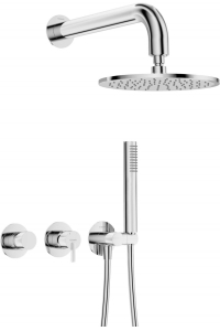 Obrázok pre Concealed shower set with overhead shower - with horizontal mixer