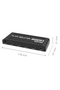 Obrázok pre Qoltec 51798 Aktivní HDMI Splitter 4 x HDMI 4K x 2K | 3,4 Gb/s