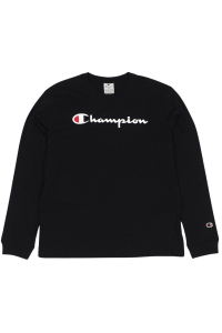 Obrázok pre Men's Champion Crewneck Long Sleeve T-Shirt Black 220257 KK001 L