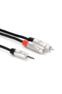 Obrázok pre Hosa Technology HMR-010Y audio kabel 3 m 3.5mm TRS 2 x RCA Černá, Stříbrná