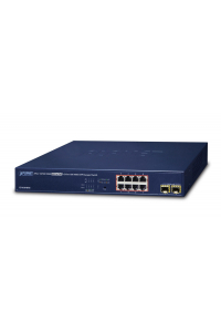 Obrázok pre PLANET GS-4210-8P2S síťový přepínač Řízený Gigabit Ethernet (10/100/1000) Podpora napájení po Ethernetu (PoE) 1U Modrá