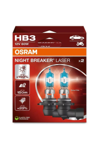 Obrázok pre Bulb (Set of 2) HB3 12V 60W P20D Up To 150m. Light Beam Length, Up To 150% More Brightness, Up To 20% Whiter Light Night Breaker Laser, White