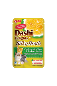 INABA CAT Dashi Delights Silky Broth Kuřecí s tuňákem & mušlí - pochoutka pro kočky - 40g Obrázok pre INABA CAT Dashi Delights Silky Broth Kuřecí s tuňákem & mušlí - pochoutka pro kočky - 40g