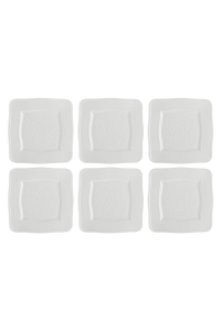 Obrázok pre Set of 6 Florentina Square Plates - White, 20 cm