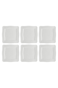 Obrázok pre Set of 6 Square Plates Florentina - White, 26.5 cm