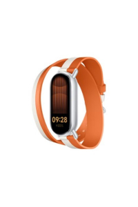 Obrázok pre Xiaomi Dual-tone Leather Strap | 140–180mm | White and Orange | Calf Leather, PU (inside)